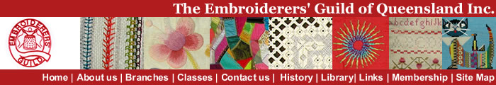 Banner for Embroiderers' Guild Qld.