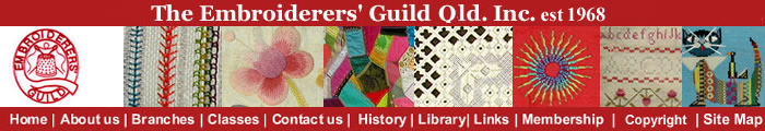 Banner for Embroiderers' Guild Qld.