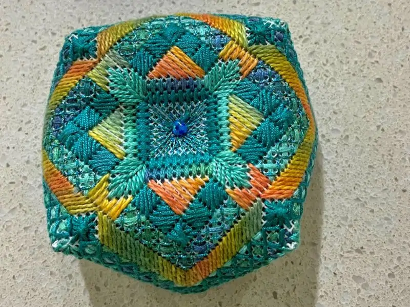 Blue Biscornu in Canvas